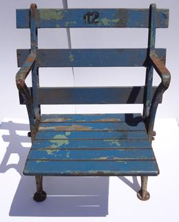 Circa 1923 NY Yankee Stadium Seat # 12 - Wood, straigh back