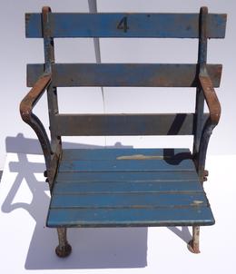Circa 1923 NY Yankee Stadium Seat # 4 - Wood, straigh back