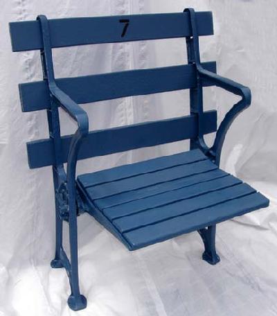 New York Yankees single straight back restored stadium seat - circa 1920's and comes with certificate of authenticity plaque